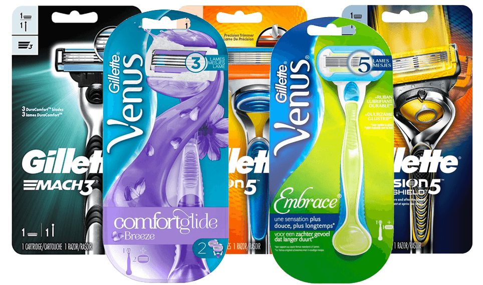 Alle merken zoals Gillette en Wilkinson